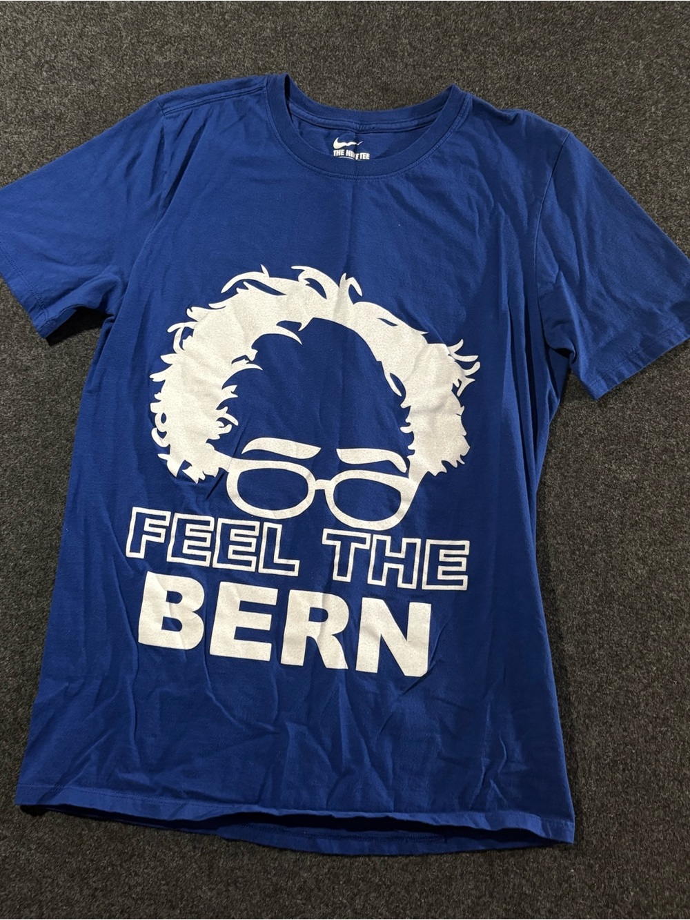 Nike Bernie Sanders Feel The Bern Tee Mens S Blue Dri Fit Active Funny Graphic